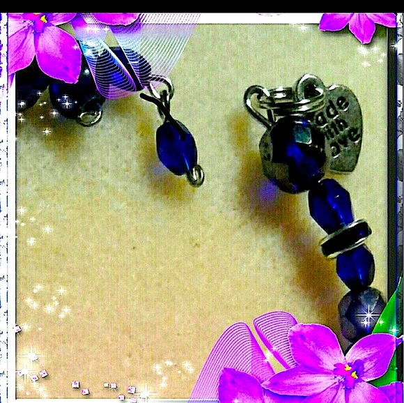 “Royalty” September sapphire crystal birthstone memory wire bracelet PRICE FIRM - Picture 2 of 6